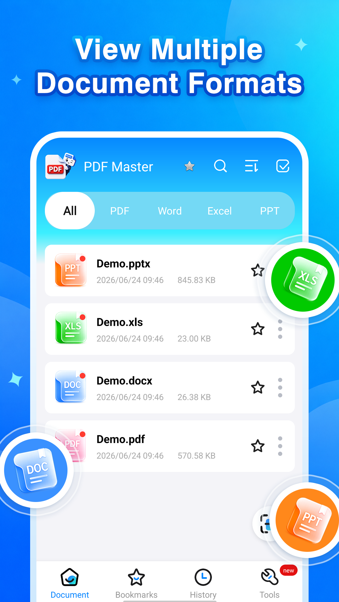 View multiple document formats