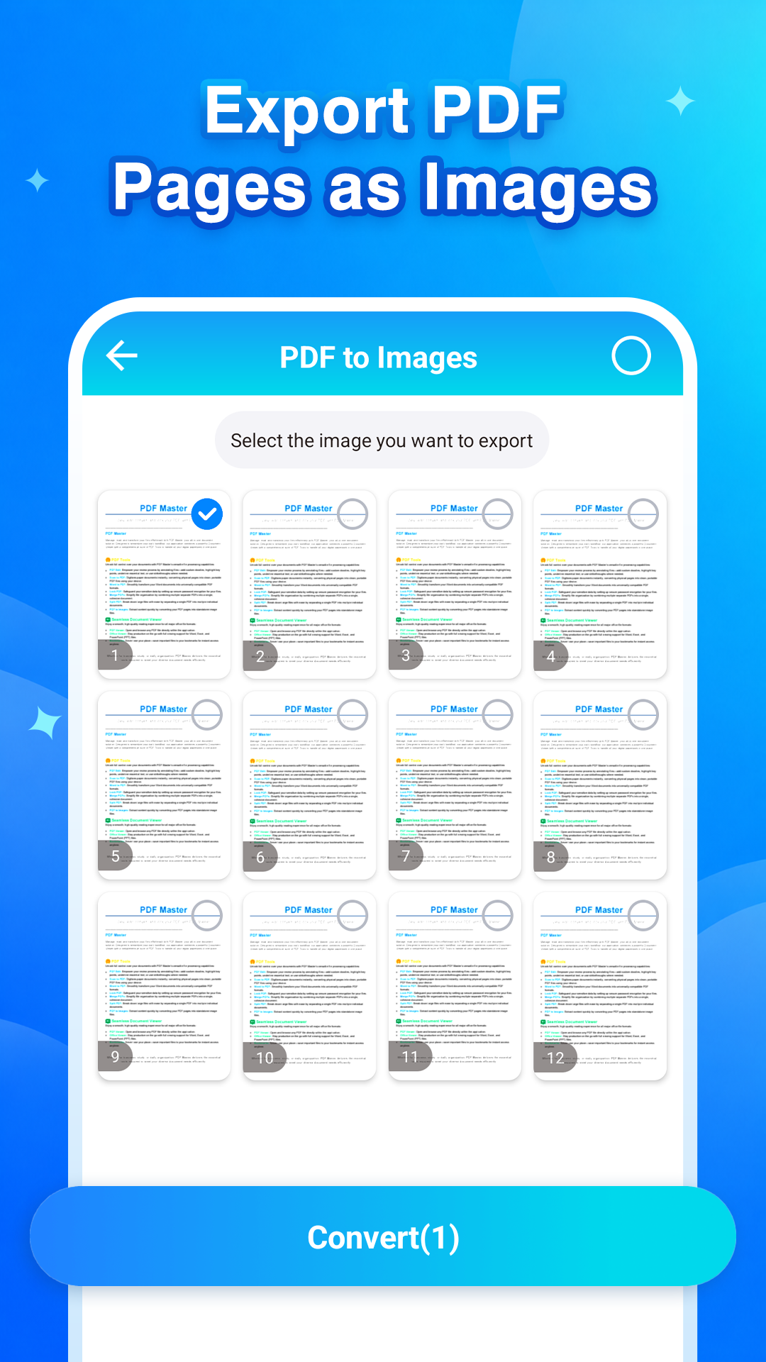 Export PDF pages as images